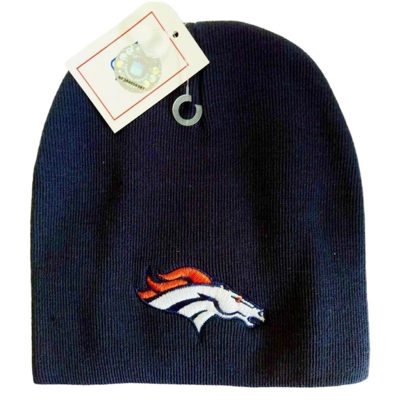 Denver Broncos Hat Blue Winter Knit Cap One Size Fits All Embroidered Logo - Picture 1 of 4
